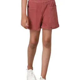 Under Fourteen Only Kids Maroon Solid Shorts-picture-16