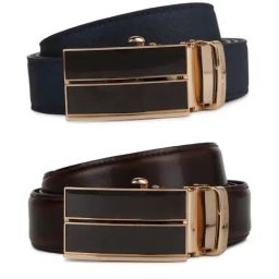 Louis Philippe Brown Leather Solid Waist Belt-picture-38