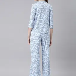 showoffff SHOWOFF Blue & White Printed Co-Ord Set image 2