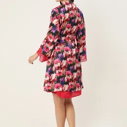 Ms.Lingies Satin Printed Baby Doll with Robe image 2