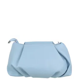 Metro Blue Synthetic Solid Sling Handbag image 2