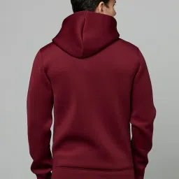 celio celio* Burgundy Regular Fit Hooded Sweatshirt image 2