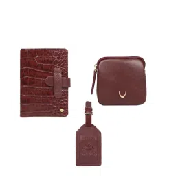 Hidesign Mel Ranch Red Wallet With Luggage Tag & Waist Pouch Gift Box image 2