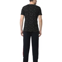 Vimal Jonney Navy & Black Printed T-Shirt & Trackpants image 2