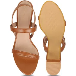 Iconics Women's Tan Sling Back Sandals image 3