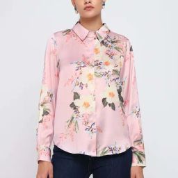 Cover Story Pink Satin Regular Fit Floral Print Shirt-picture-28