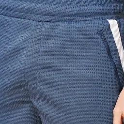 SF Jeans by Pantaloons Dusty Blue Cotton Slim Fit Texture Shorts image 2