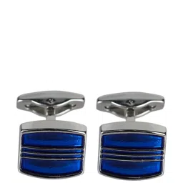 Park Avenue Blue Embroidered Tie with Cufflinks and Pocket Square image 2