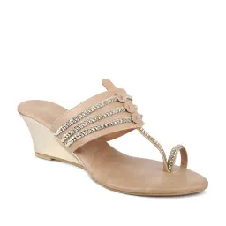 Inc.5 Women's Beige Toe Ring Wedges image 2