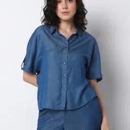 Vero Moda Blue Regular Fit Shirt image 2
