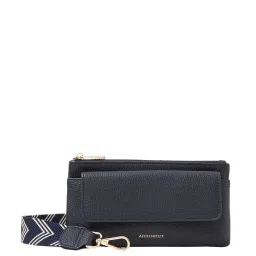 Accessorize London Navy Faux Leather Solid Mobile Pouch image 2