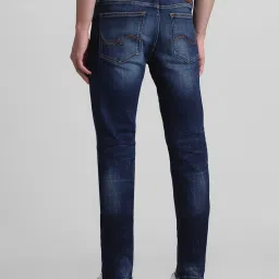 Jack & Jones Dark Blue Denim Cotton Slim Fit Jeans image 2