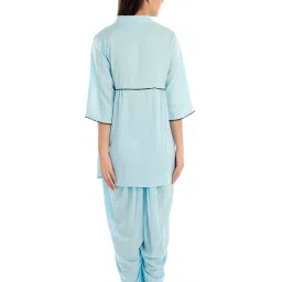 PATRORNA Light Blue Top With Dhoti Pants image 2