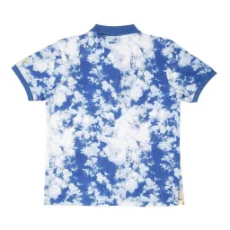 Pepe Jeans Kids White & Blue Tie Dye Polo T-Shirt image 2