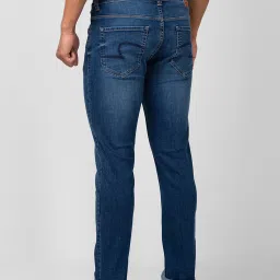 Spykar Dark Blue Regular Fit Lightly Washed Jeans image 2