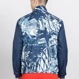 adidas Blue Regular Fit Printed FC Bayern Reversible Jacket image 2