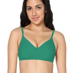 IN CARE Green & White Cotton T-Shirt Bras - Pack Of 2 image 2