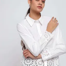 Cover Story White Regular Fit Shirt image 5
