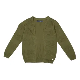 Allen Solly Junior Olive Textured Cardigans image 1