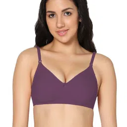 IN CARE Black & Purple Cotton T-Shirt Bras - Pack Of 2 image 2