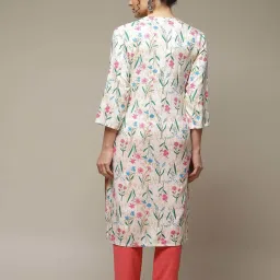 Rangriti Off-White Printed Straight Kurta image 2