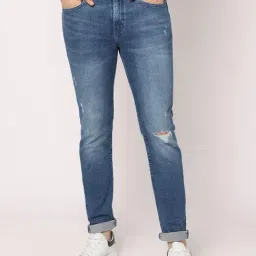 GAP Blue Cotton Skinny Fit Solid Jeans-picture-25