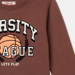 R&B Kids Brown Graphic Print Relaxed Fit Sweatshirt image 3