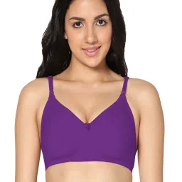 IN CARE Purple & Black Cotton T-Shirt Bras - Pack Of 2 image 2