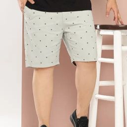 Thomas Scott Grey Cotton Regular Fit Printed Shorts-picture-12