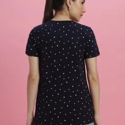 Forever 21 Navy Cotton Polka Dots T-Shirt image 2