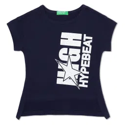 United Colors of Benetton Kids Navy Graphic Print T-Shirt image 1