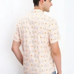 Allen Solly Beige Slim Fit Printed Shirt image 2