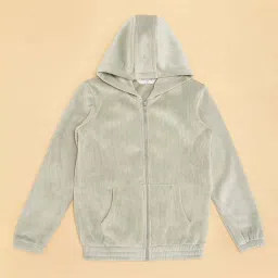 Pantaloons Junior Girls Sage Green Solid Full Sleeves Coats & Jackets image 2