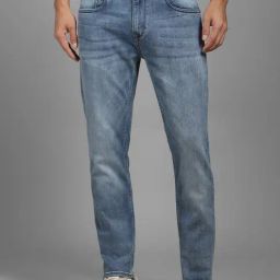 Louis Philippe Blue Slim Fit Solid Jeans-picture-22