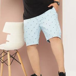 Thomas Scott Blue Cotton Regular Fit Printed Shorts-picture-11