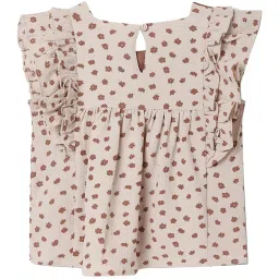 Elle Kids Beige Printed Top image 2