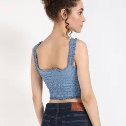 TOMMY HILFIGER Blue Cotton Print Sleeveless Top image 2