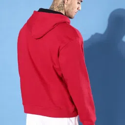 Dillinger Red Loose Fit Printed Hooded Sweatshirt image 2