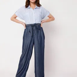 Vero Moda Medium Blue Regular Fit Pants image 4