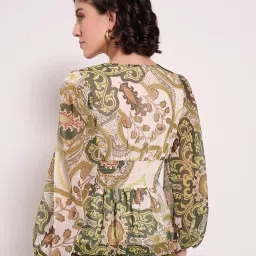 Honey By Pantaloons White Slim Fit Printed Top image 2