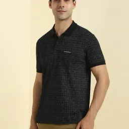 Allen Solly Black Regular Fit Printed Polo T-Shirt image 3