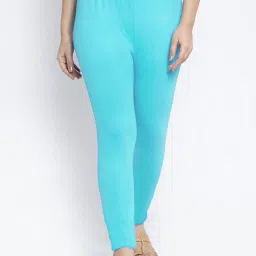 Gracit Off-White & Blue Mid Rise Leggings - Pack Of 2 image 4