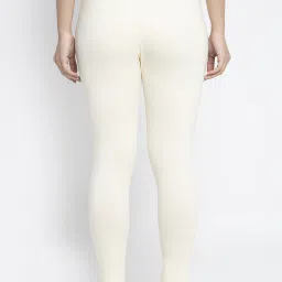 Gracit Off-White & Blue Mid Rise Leggings - Pack Of 2 image 3