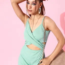 KASSUALLY Sea Green Waist Cut-Out Bodycon Dress-picture-29