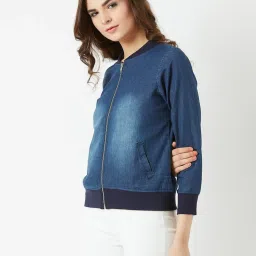 Miss Chase Light Blue Textured Jacket image 3