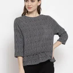 Gipsy Black Synthetic Striped Top-image-32