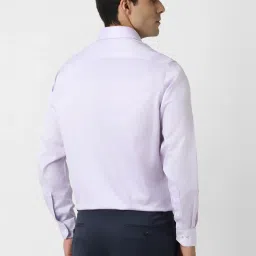 Van Heusen Purple Cotton Regular Fit Texture Shirt image 2