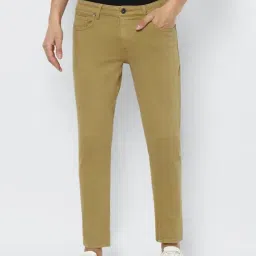 Louis Philippe Jeans Khaki Cotton Regular Fit Jeans image 1