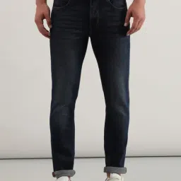 Lee Travis Dark Blue Slim Fit Lightly Washed Jeans-picture-11