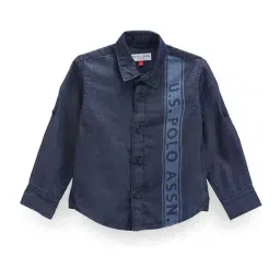 U.S. Polo Assn. Kids Blue Printed Full Sleeves Shirt-picture-46